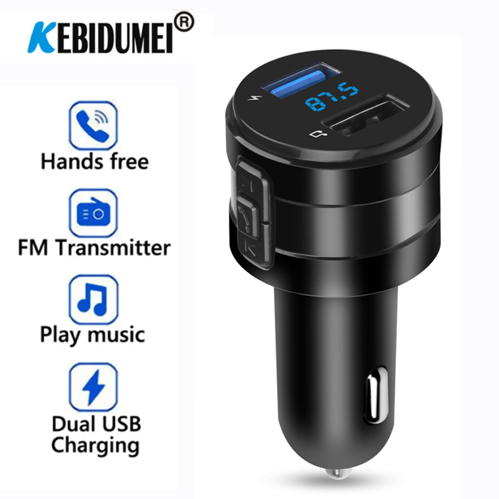 Bluetooth FM トランスミッター MP3 プレーヤーハンズフリーカーキット 3.1A デュアル USB 充電器電源アダプタ車 DVR ラジオカーアクセサリー