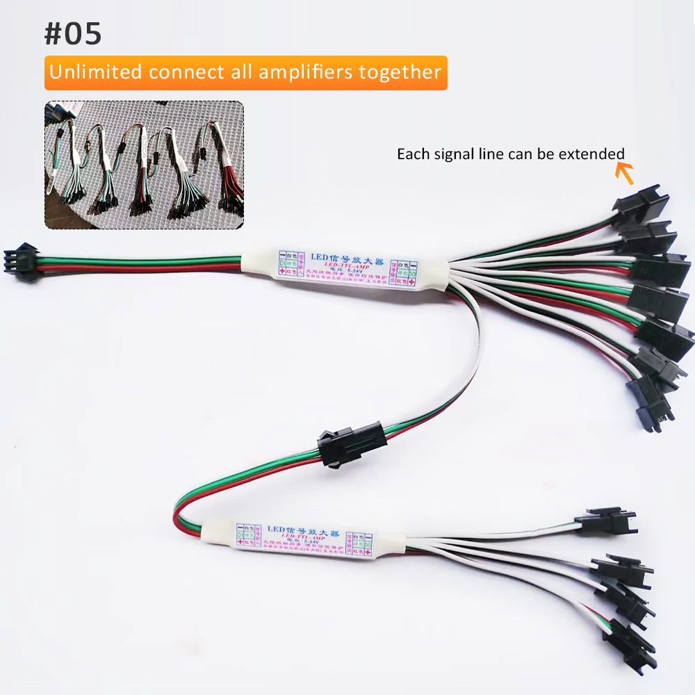 Mini TTL Pixel LED Amplificatore di segnale DC 5V 12V 24V per WS2811 WS2812B SK6812 3pin indirizzabile RGBIC Corsa di cavalli Luci di striscia LED
