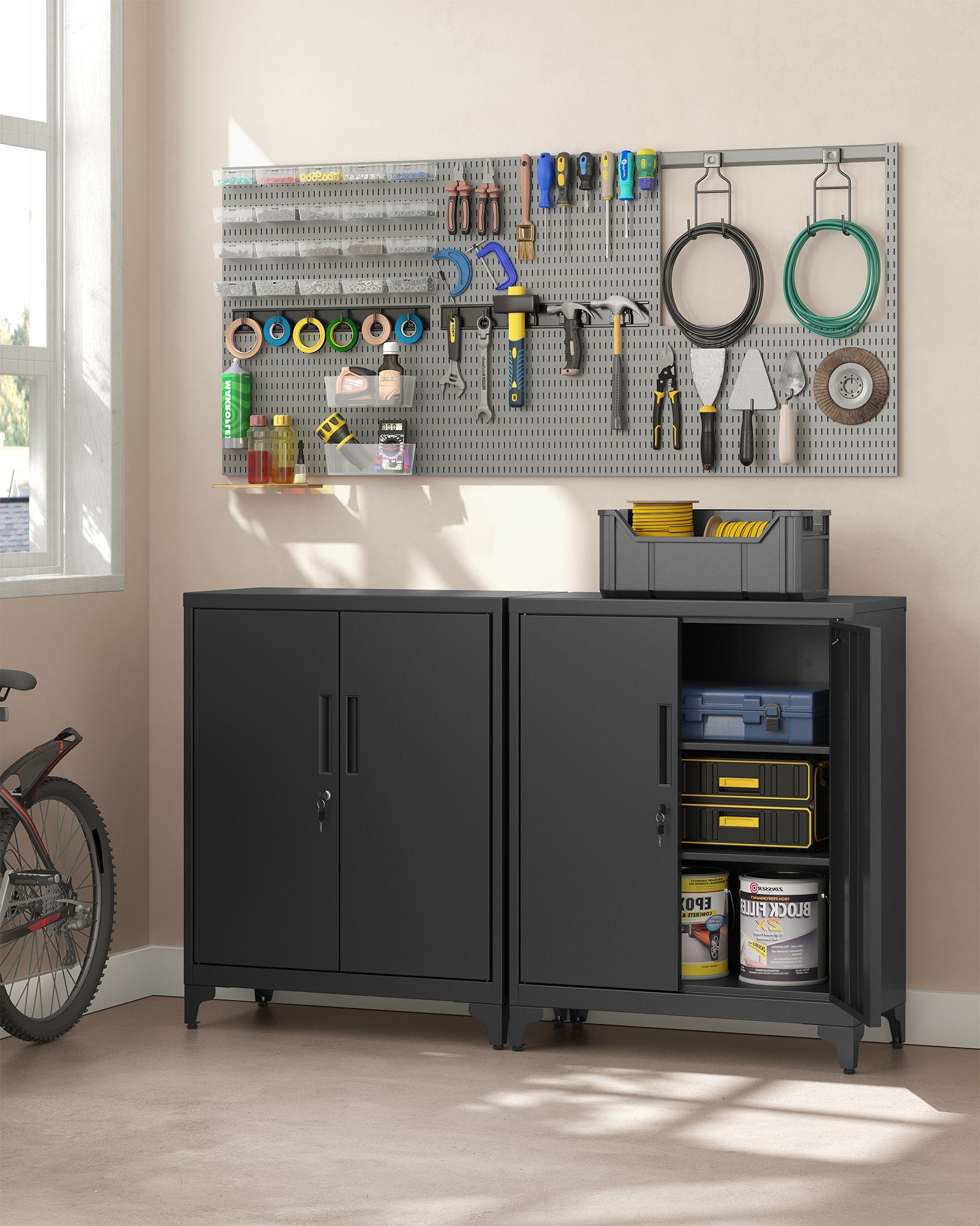 SONGMICS Aktenschrank Aktenschrank, Mehrzweckschrank, Büroschrank mit 2 Türen