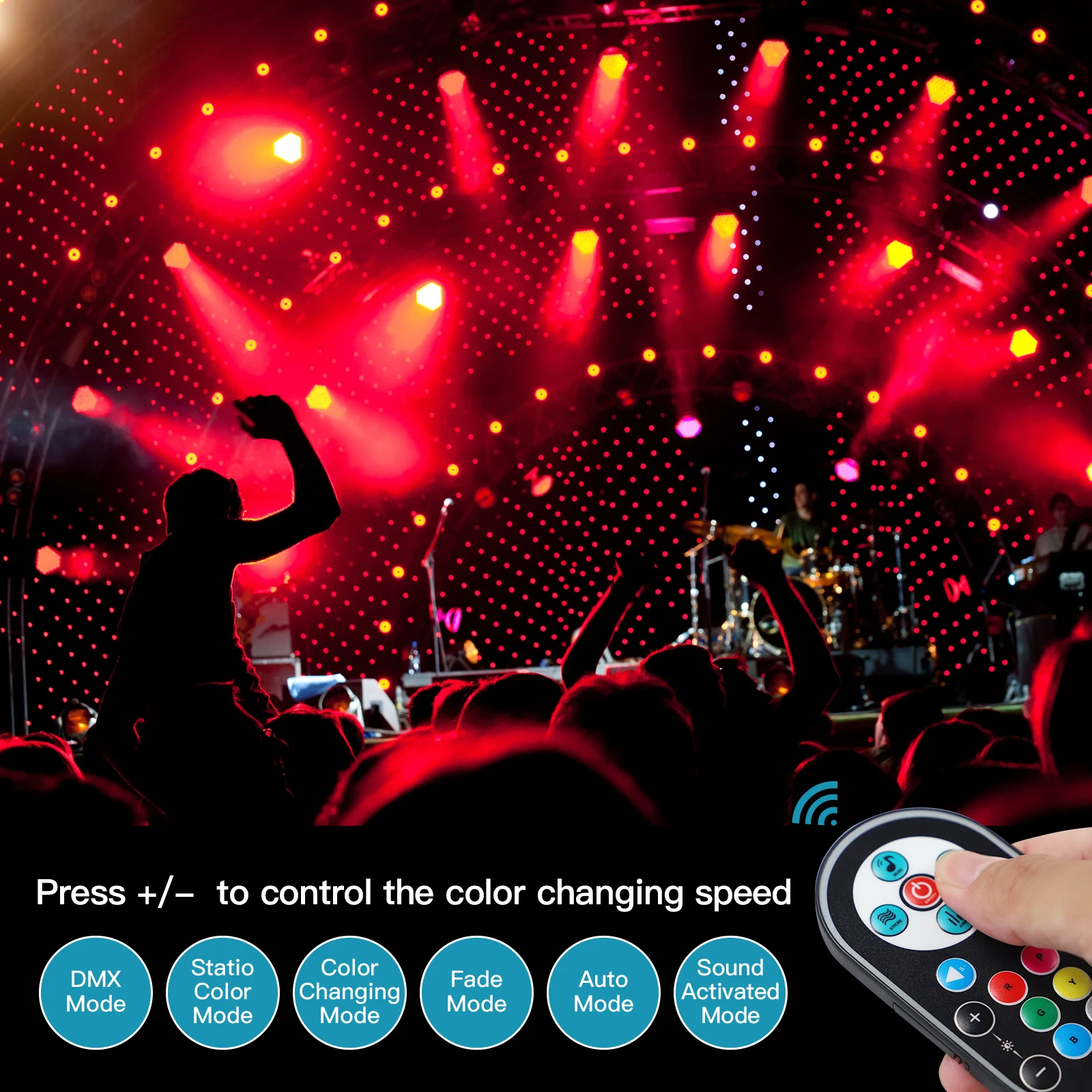 U'King 4PCS/8PCS 36LED Par Lights RGB LED DJ Stage Light with Remote Control DMX512 Sound Activated for Party Stage Effect Light