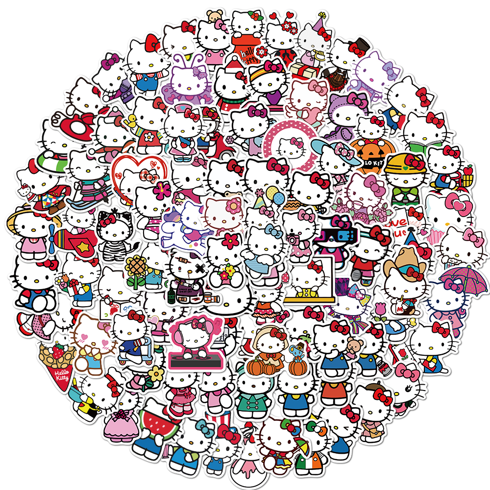 50 pçs série sanrio olá kitty kuromi adesivos bonito multi-purpose adesivos à prova dwaterproof água decorativo geladeira computador adesivos