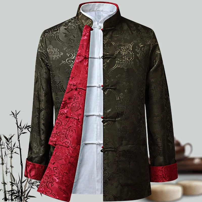 Männer Chinesischen Drachen Hemd Kung Fu Mäntel China Neue Jahr Tang-anzug Traditionelle Chinesische Kleidung Für Männer Jacken Hanfu Männer Kleidung