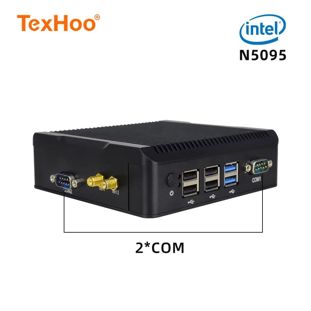 TexHoo-Mini PC CPU Intel N5095 Processador, Windows 11 Pro, computador desktop, SSD, NVMe ITX, servidor NUC portátil, 2COM, WiFi, Bluetooth