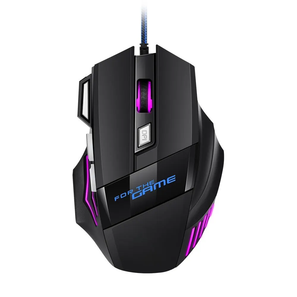 1 pc novo mouse de jogo usb hipervelocidade rgb retroiluminado ergonômico mouse de jogo 7d esports mouse com fio para computador portátil gamer