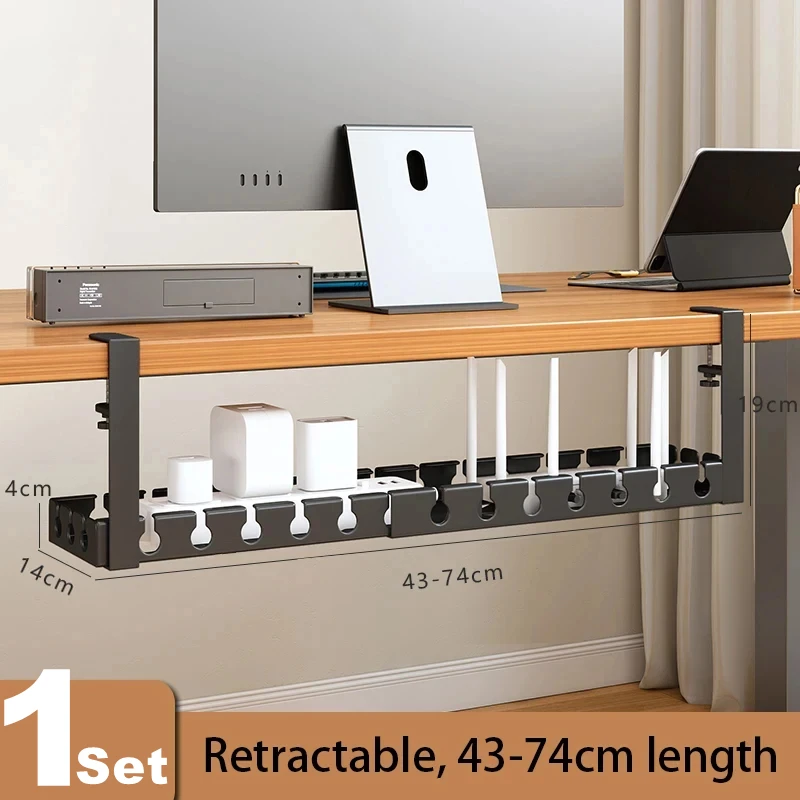 Desk Cable Management Tray Wire Management Cable Tray for Wire Organizer Charging Data Cord PC Computer Cord Rack in Office Home