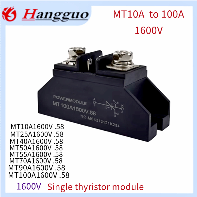 シングルサイリスタモジュールmt100a,mt55a.58シリーズ,10a25a40a50a55a,90a70a100a,1000v,1600v,mt100a,小型パッケージ