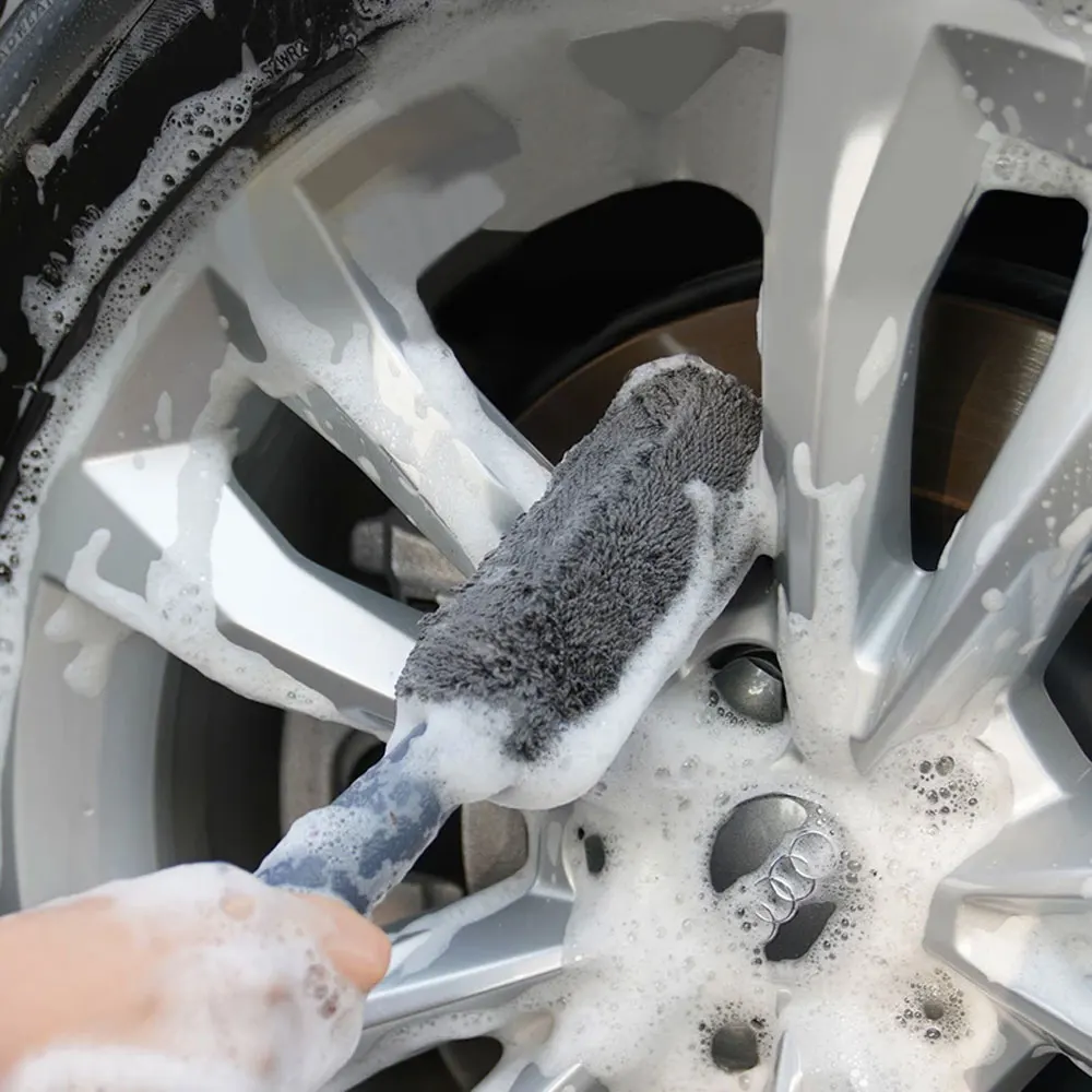 Auto Rad Waschen Reinigung Auto Waschen Tragbare Mikrofaser Rad Reifen Felge Pinsel für Auto mit Kunststoff Griff Auto Waschen Reiniger Werkzeuge
