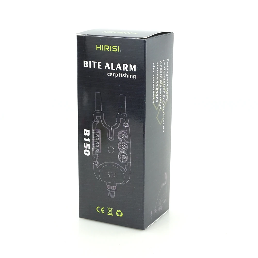 Hirisi ปลาคาร์พตกปลากัดสัญญาณเตือนภัย LED Light, ปรับระดับเสียง, โทน, ความไวตกปลากัดตัวบ่งชี้ B150