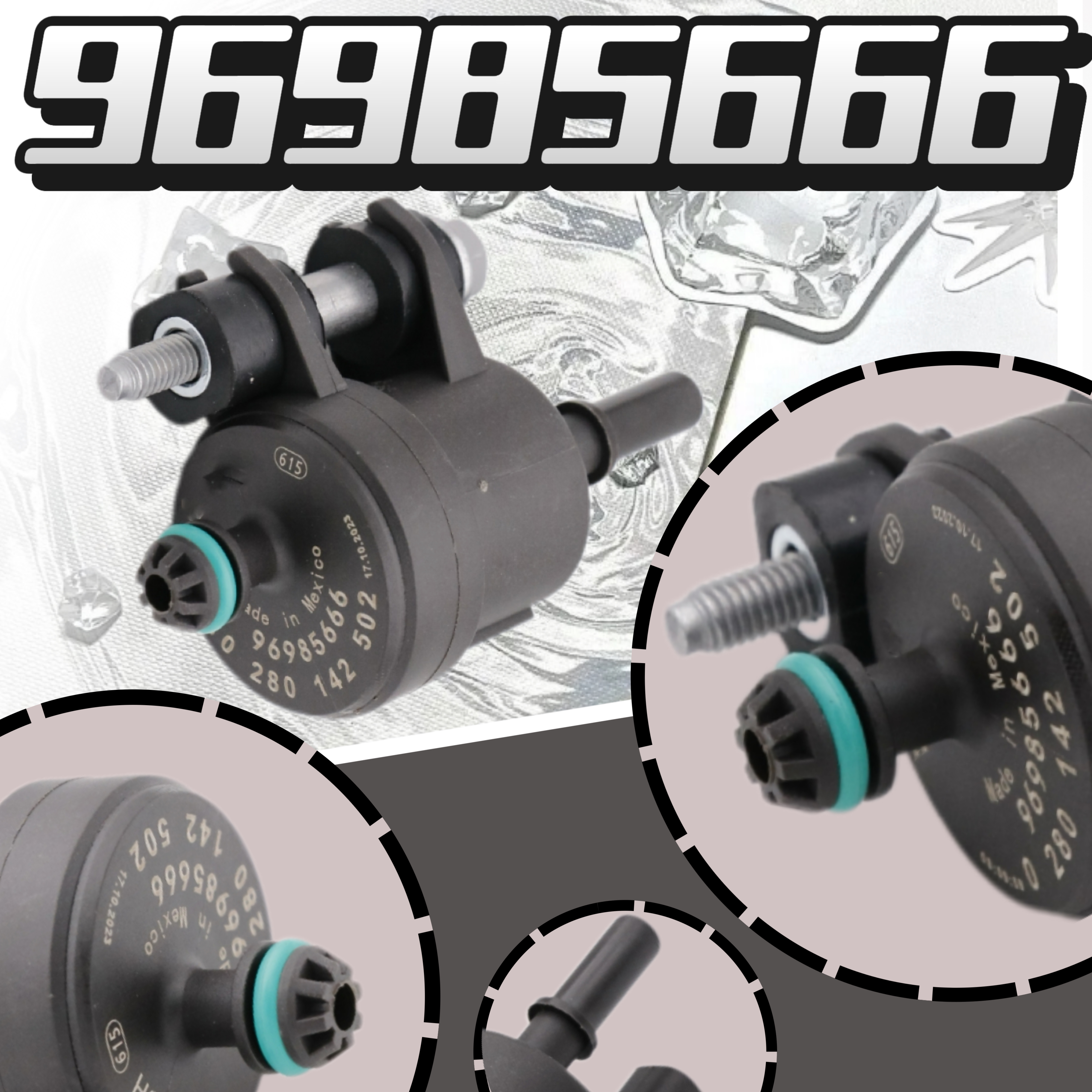 96985666 Motor Damp Bus Purge Regelklep Solenoid Voor 2013-2015 Chevrolet Spark 96985666 0280142502