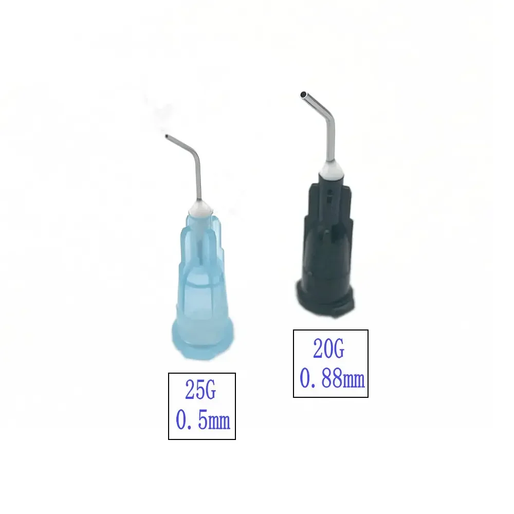 1 pacote dental dobrado ponta da agulha fluxo dental selante gravante resina composta reagente ácido entrega seringa dicas 25g/20g