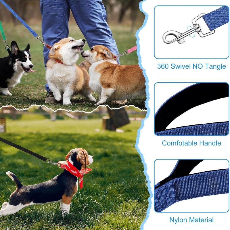 Solid Dog Leash For Large Dogs Pet Puppy Walking Training Lead Rope Big Dog Nylon Rope Long Leashes