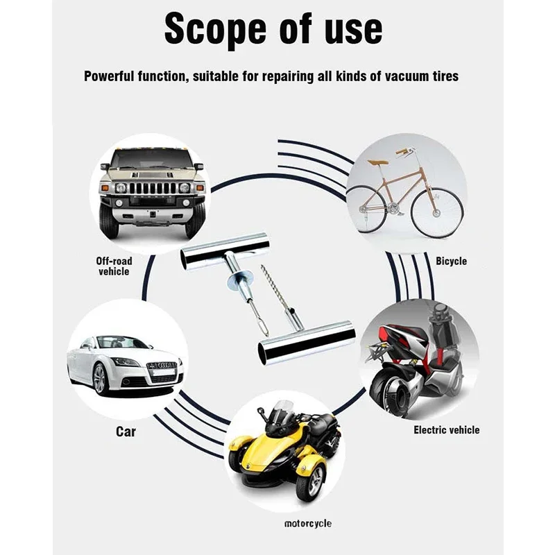 車のタイヤパンク修理ツールキット,スタッディングセット,自動車,自転車,オートバイ,プラグ,カーアクセサリー,57個