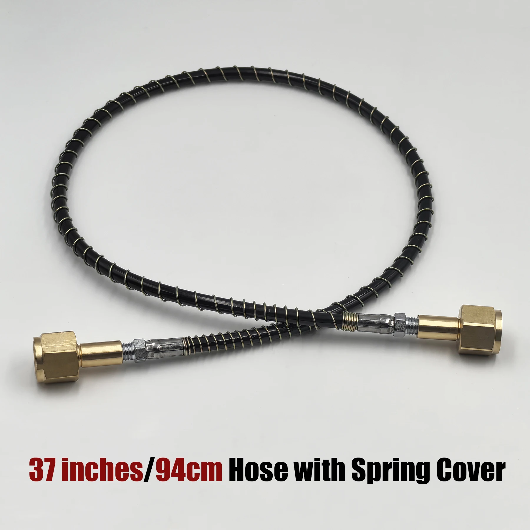 CO2 Filling Adapter Fill Refill Station Charging Adapter with 37inch Spring Cover Hose Type in W21.8/CGA320/G3/4 Connector