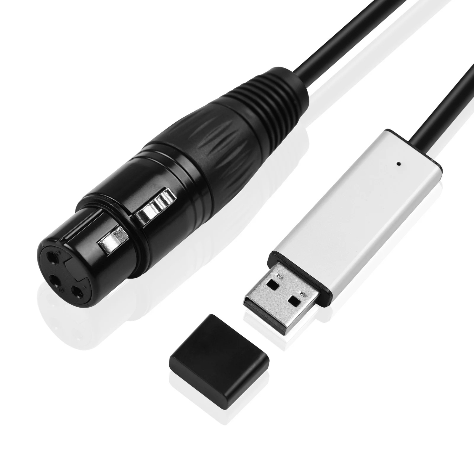 Cable adaptador de interfaz USB a DMX para escenario, discoteca, cabeza móvil, longitud de luz, ordenador, PC, controlador DMX512, conversión de señal
