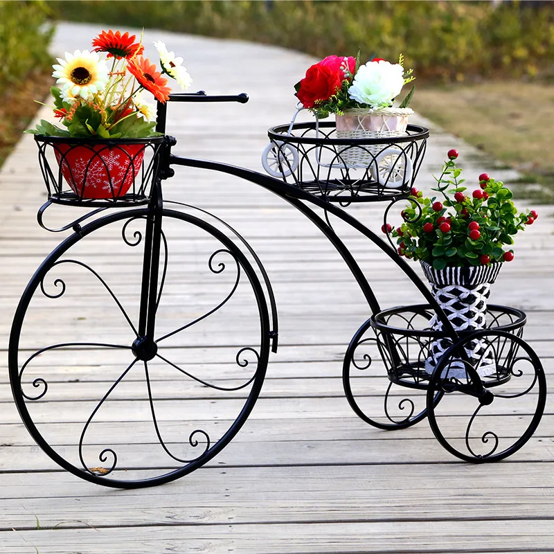 Cesta colgante de estilo europeo para bicicleta, estante de flores de una sola planta para interior, balcón, maceta