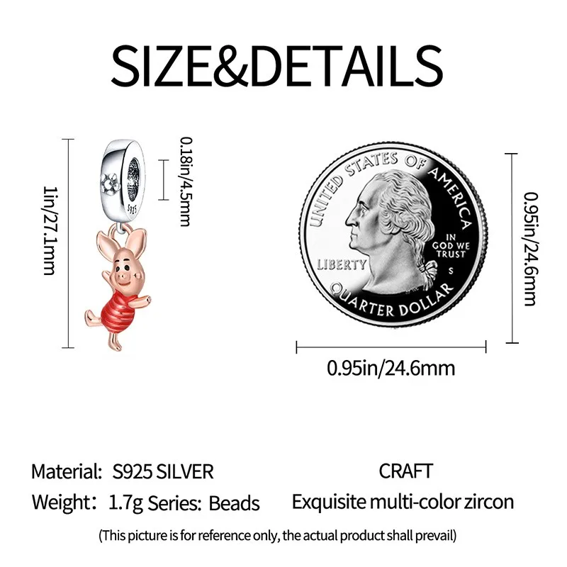 ขายร้อน Charms ลูกปัด 925 เงินสเตอร์ลิงน่ารัก Mini Piggy Dangle Fit สร้อยข้อมือกําไลข้อมือสร้อยคอ DIY เครื่องประดับ