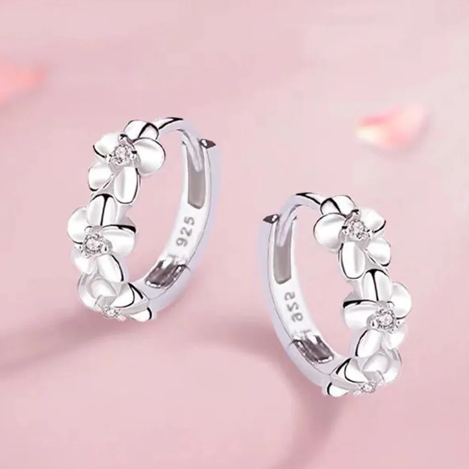 925 brincos de agulha de prata esterlina para casamento feminino moda jóias de alta qualidade cristal zircão flor bonito parafuso prisioneiro