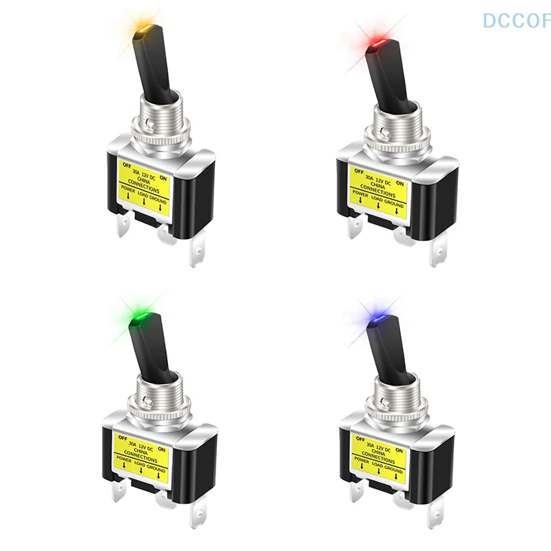 12V 30A LED iluminado interruptor de alternância interruptor oscilante 2 posições 3 pinos SPST liga/desliga