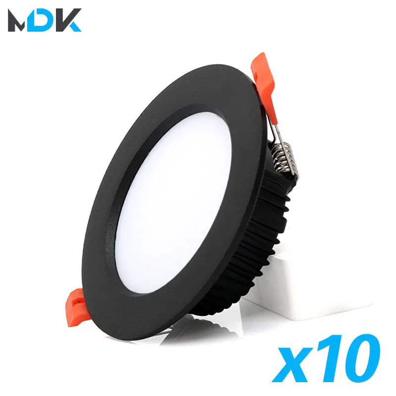Bộ 10 Đèn LED Âm Trần Downlight 12W 15W 18W 9W AC220V 5W 7W 110V Đèn điểm Nhôm Dày Chiếu Sáng Phòng Ngủ Nhà Bếp Trong NHÀ XUỐNG Đèn