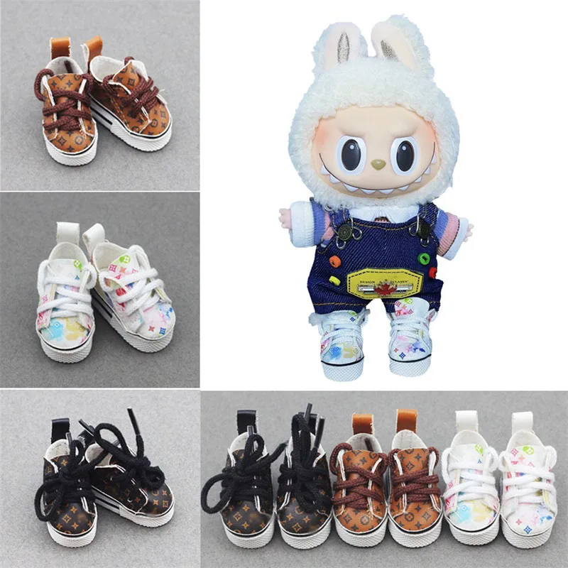 Zapatos de cuero de 4x2cm para muñeca, 1/6 algodón, 15cm, Labubu, accesorios de ropa de juguete
