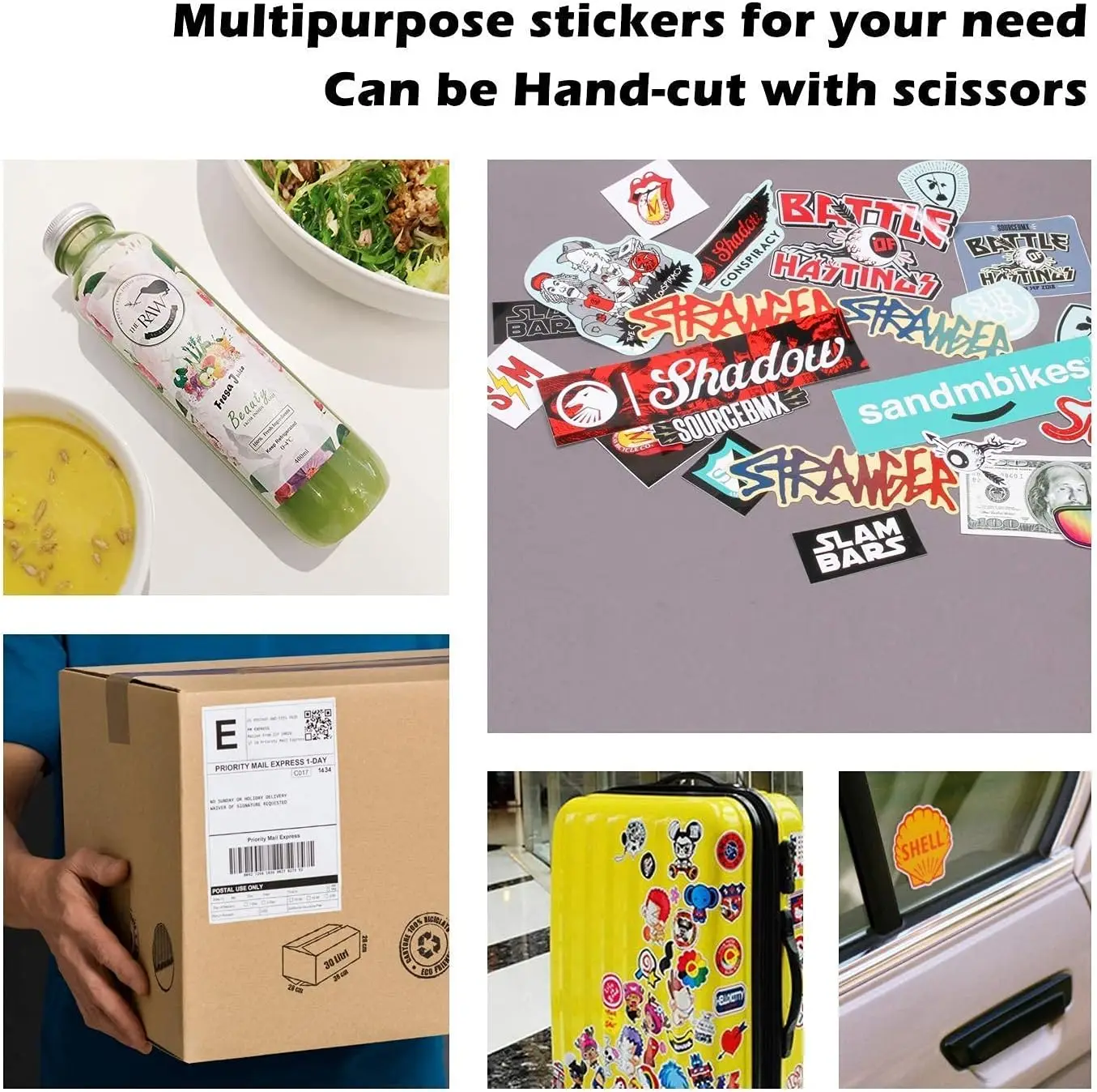 ESHANG  Self-Adhesive Photo Paper Glossy Sticker Paper for Inkjet Printer, 3R 4R 5R A4  100 Sheets, 135 gsm 36Ib