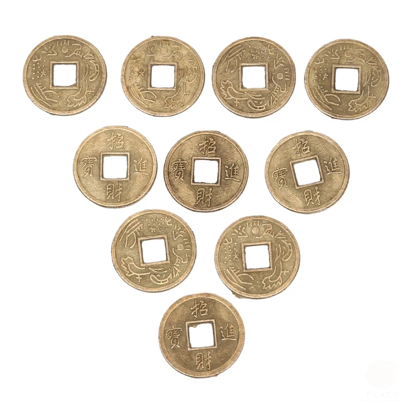 100 Pcs 골동품 동전 공예 풍수 동전 건강 부 매력에 대한 고대 중국 I Ching 동전