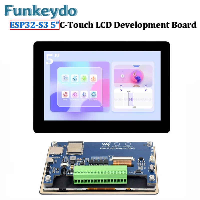 ESP32-S3 Pantalla táctil IPS de 5 pulgadas Placa de desarrollo de pantalla LCD Procesador de doble núcleo Pantalla ESP32 de 1024x600 para Arduino IDE VSCode