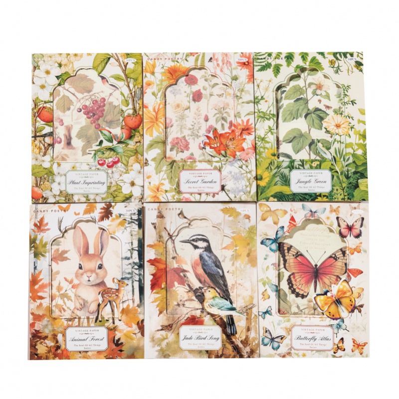 กระดาษ6สไตล์10ชิ้น/แพ็คน้ำหนักเบาย้อนยุคกระดาษสไตล์วรรณกรรม DIY ของตกแต่งภูมิทัศน์