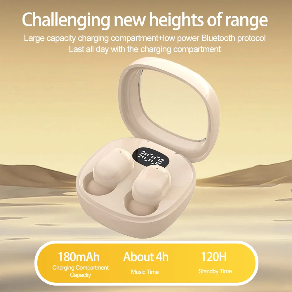 Mini cuffie invisibili TWS Bluetooth 5.3 Auricolari Wireless Heasets HIFI Stereo Auricolari con riduzione del rumore per iPhone Xiaomi