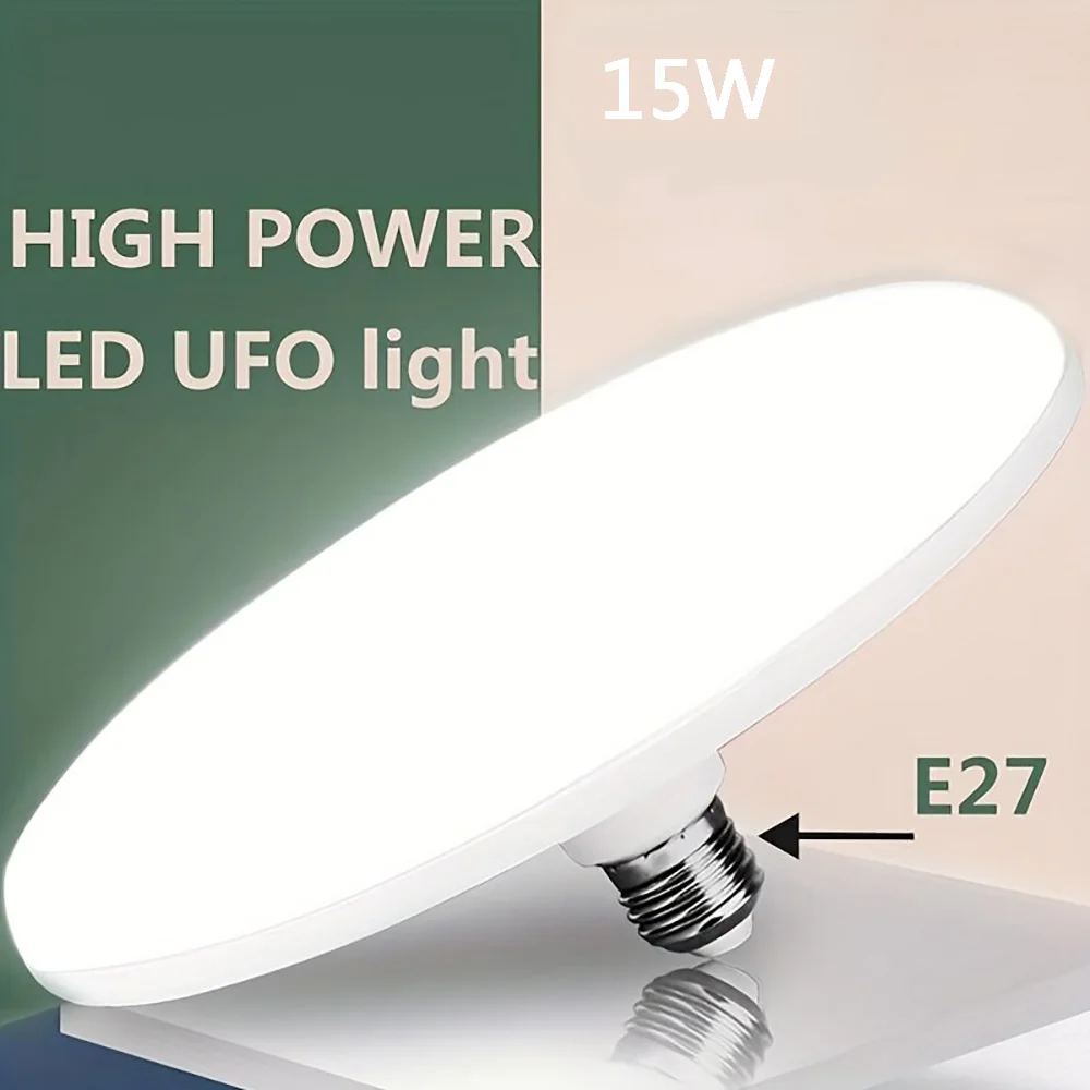 Flying Saucer Light E27 220v 15W LED Bulb Base Household Energy Saving Lamp Indoor Lighting Ceiling Lamp