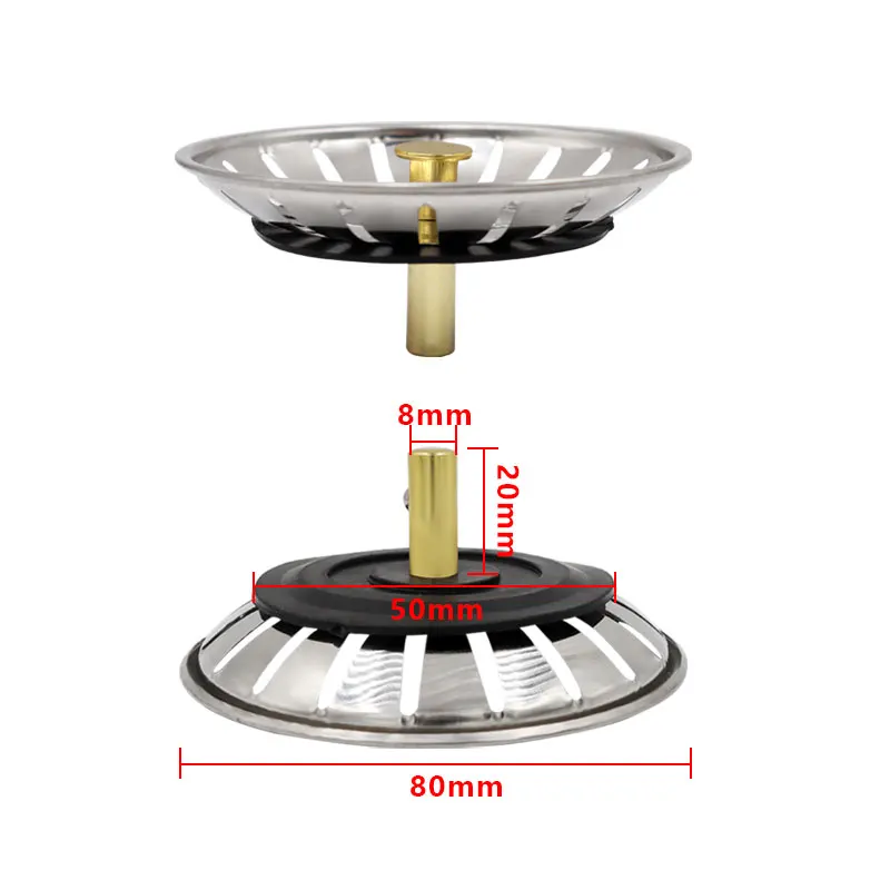 1 Chiếc Thay Thế Bằng Thép Không Gỉ Dụng 79 Mm Bếp Nước Lưu Vực Tản Điện Dụng Leach Rổ Chất Thải Cắm Chặn Lọc