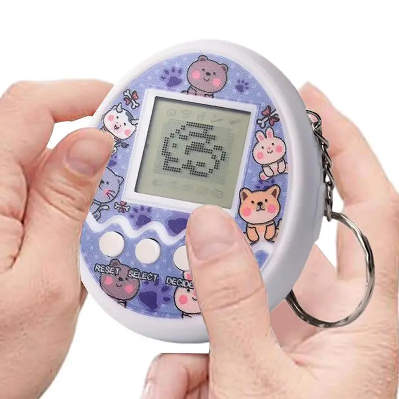 แบบพกพาRetro Tamagotchiสัตว์เลี้ยงอิเล็กทรอนิกส์ของเล่นพวงกุญแจเกมเด็กของขวัญการศึกษาตลก 90S Nostalgic Virtual Cyber Pet