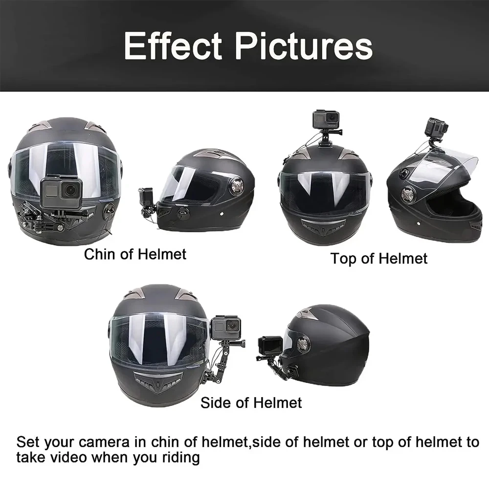 Kit de montaje para casco de motocicleta, para cámara de acción Insta360 X4 X3 Gopro 12 11 10 9 Dji Osmo, soporte seguro para cámara deportiva de cara completa