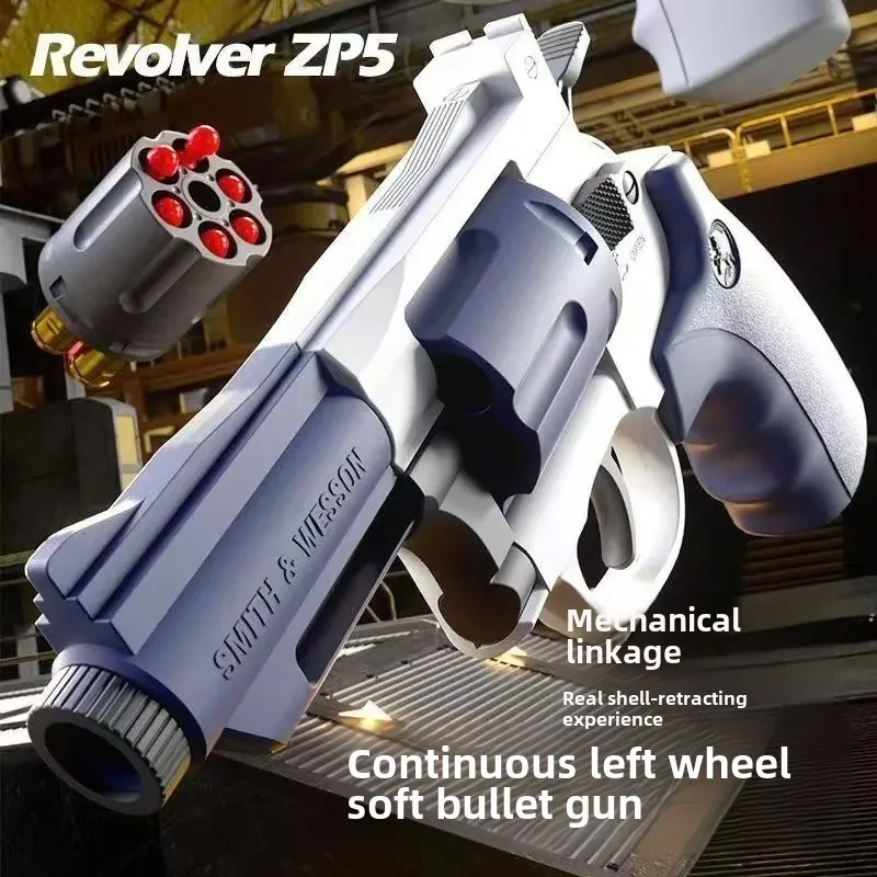 Juego de pistola de juguete Soft Bullet con revólver expulsado para niños, pistola desmontable de una sola tecla, disparo continuo