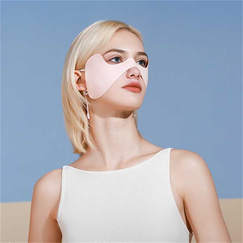 Letnia maska ​​z lodowego jedwabiu krem ​​do opalania szalik na twarz jednokolorowy krem ​​do opalania przepaski na oczy ochrona UV krem ​​do opalania welon osłona na twarz jazda konna