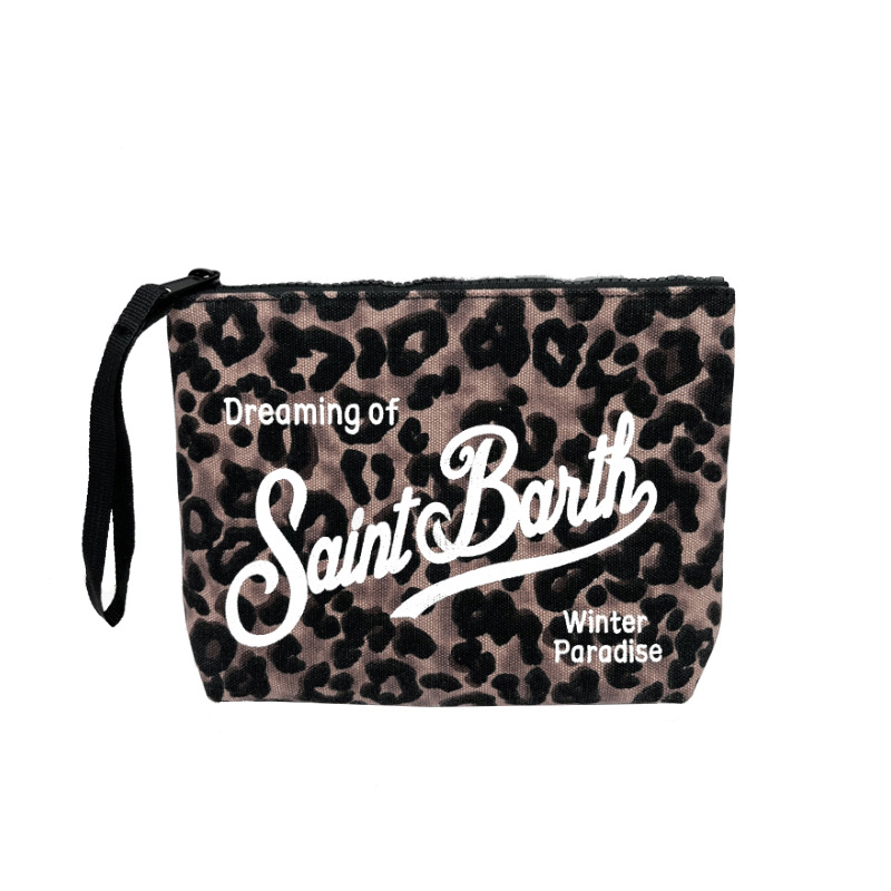SAINT BARTH, bolso nuevo de otoño e invierno, bolso de mano para mujer, bolso de buceo de lona con estampado de leopardo