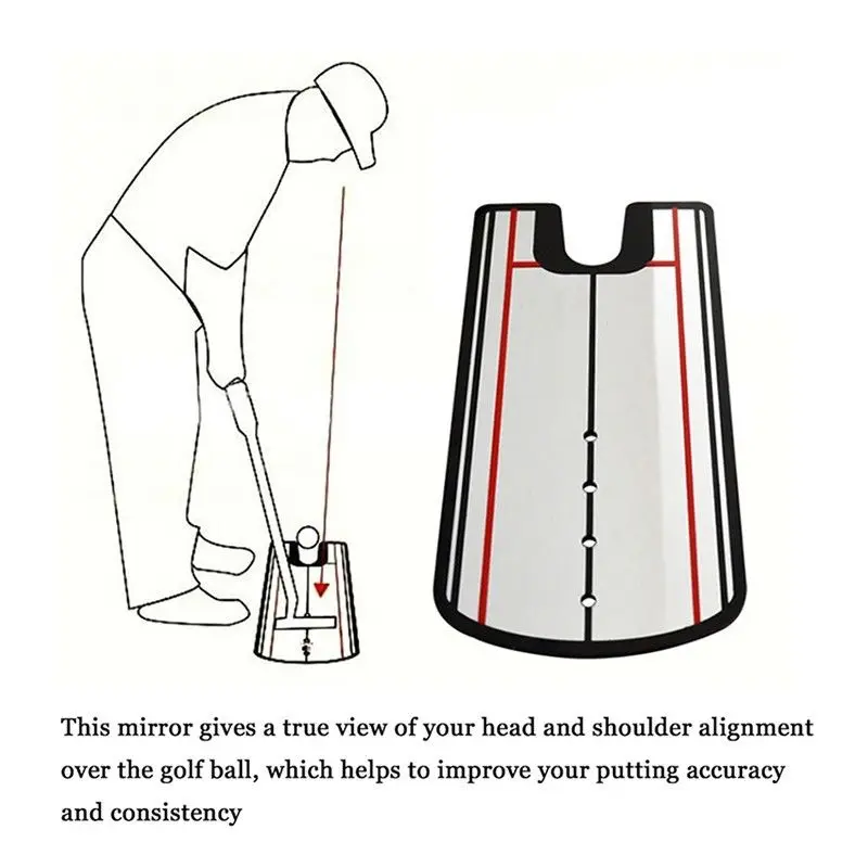 Espejo de práctica de colocación de Golf, ayuda de entrenamiento de alineación de espejo, línea de ojo de espejo de Putter de práctica de Golf
