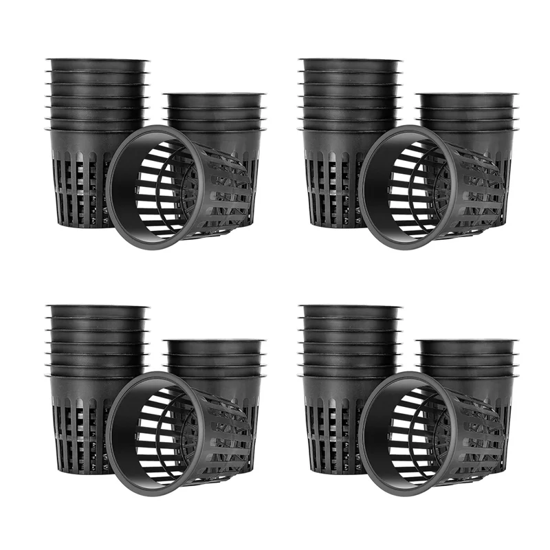 A04G-60 Pak 4 Inci Cangkir Jaring Jaring Berlubang Filter Bibir Lebar Keranjang Ember Pot Jaring Tanaman untuk Hidroponik