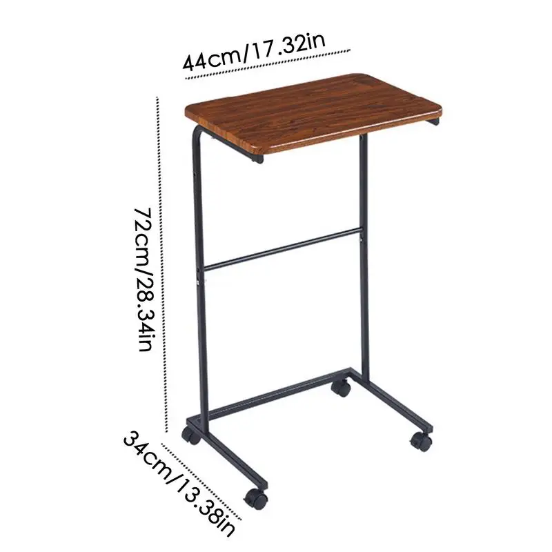 Movable Sofa Side Table TV Tray Bed Side Table With Wheel High Load-bearing Capacity Quiet Sliding Living Room End shelf Table