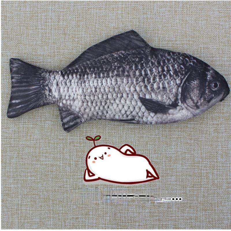 Carp Pen Bag Realistic Fish Shape Make-up Pouch Pen Pencil Case With Zipper Makeup Pouch Casual Gift Toiletry Wash Funny Handbag