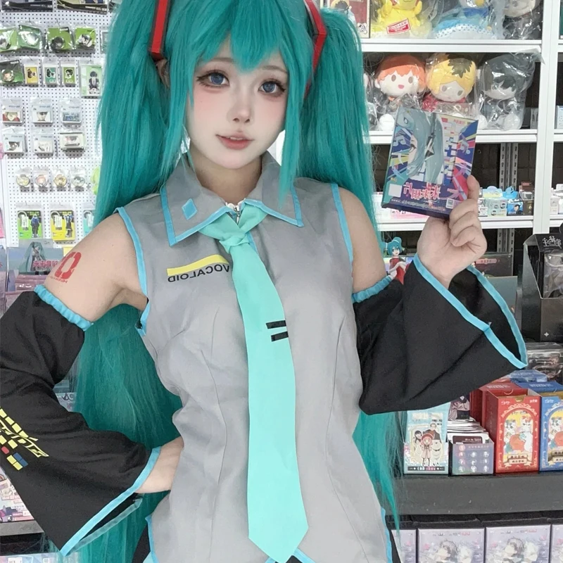 อะนิเมะประสิทธิภาพเสื้อผ้า Hatsune Miku MIKU อะนิเมะเสื้อผ้าคอสเพลย์เสื้อผ้า JK กระโปรงเดียวกันชุดวิกผมอุปกรณ์เสริมฮาโลวีน