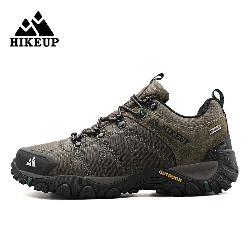 Hikeup antiderrapante homem caminhadas sapatos respirável ao ar livre resistente à respingo escalada tênis turismo sapatos de montanha