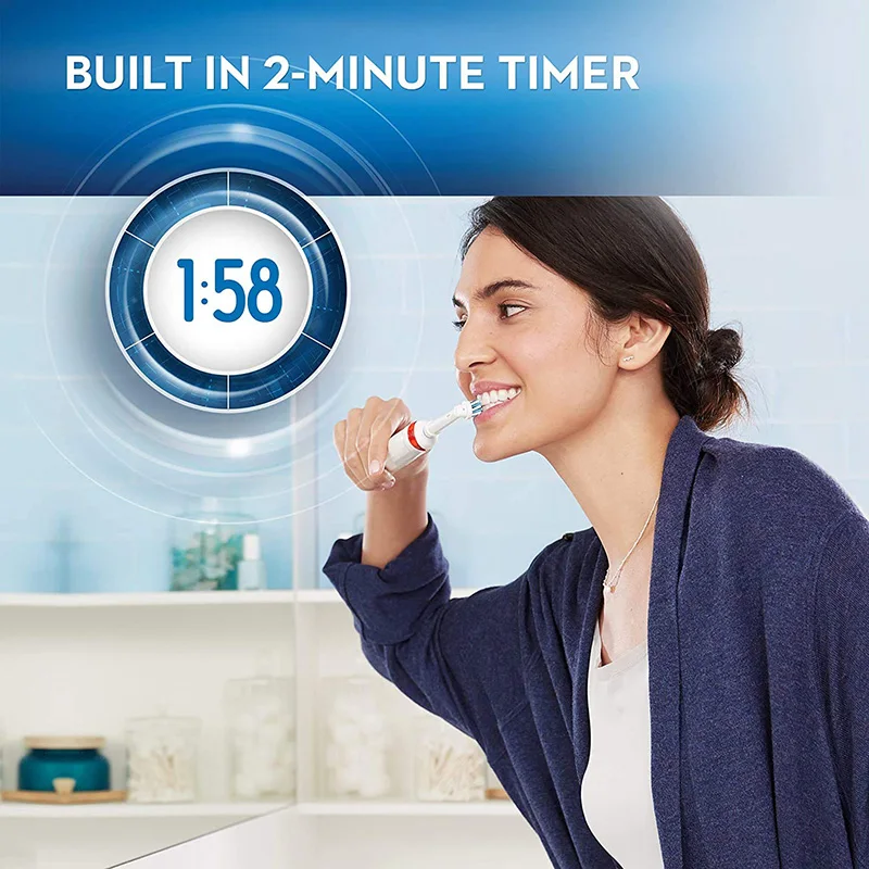 Oral B cepillo de dientes eléctrico Pro 4000 acción 3D limpieza diaria dientes Sensor de presión Visible 4 modos cuidado de las encías impermeable recargable