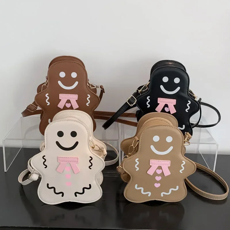 Lebkuchenmann Form Multi Farbe Internet Cartoon Neue Personalisierte Kreative Einzelne Schulter Kreuz Frauen Tasche Trendy Mädchen Freizeit