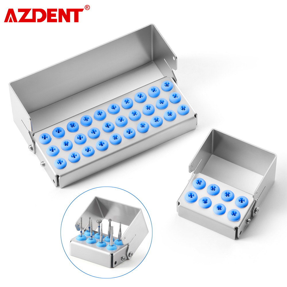 AZDENT 8/30 отверстий, держатель для стоматологических боров, стерилизатор, эндофайл, дезинфекционная коробка, органайзер 135 ℃   Автоклавируемые стерилизованные лабораторные инструменты