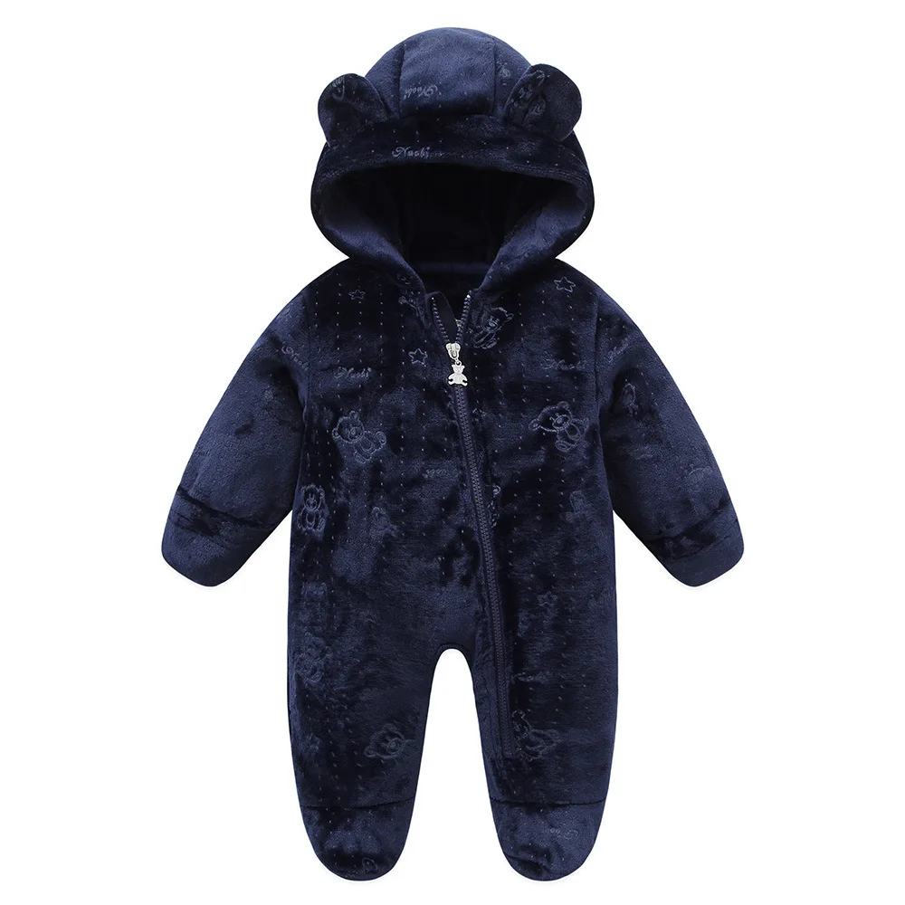 Ircomll 新生児ロンパース春秋暖かいフリースかわいい幼児衣装子供遊び着ジャンプスーツベビー服 0-1Y 生き抜く
