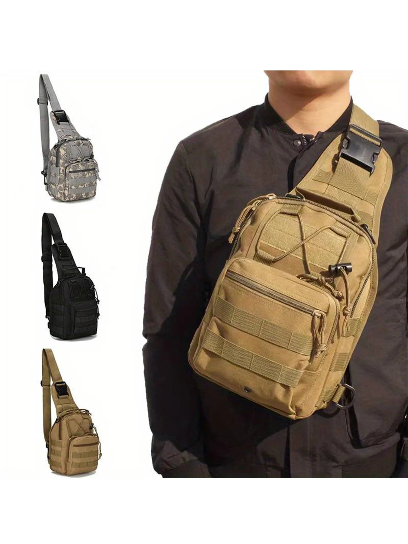 Versátil tático estilingue mochila corpo saco de peito caminhadas caça carry bag