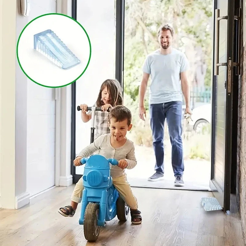 Fermaporta in silicone Cuneo Tappi di sicurezza Riutilizzabili Ammortizzanti Home Office Anti-collisione Fermaporta a mano Fermaporta Anti-collisione