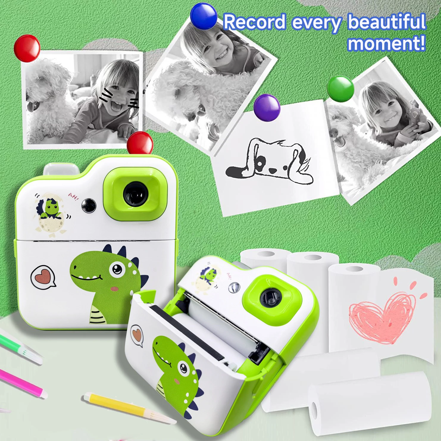 Crianças câmera de impressão instantânea brinquedos 1080p hd crianças câmera digital instantânea foto impressão câmera vídeo brinquedos imagem impressora brinquedos presentes