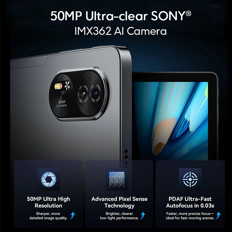 Blackview MEGA 8 Планшет 13-дюймовый FHD+ 90 Гц Дисплей AI 11000 мАч 256 ГБ 512 ГБ Android 15 50 Мп Камера 4 КОРОБКА Динамики 4G Pad PC